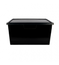 Black Solid Tub 80L | 64X44X34cm | Nutrient Reservoir With Lid