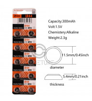 LR44 A76 AG13 1.5V ALKALINE BATTERY 1Pcs LR44 A76 AG13 1.5V ALKALINE BATTERY 1Pcs