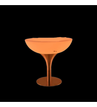 Modern Round Plastic Top LED Light-Up Bar Table with Silver Steel Pedestal - Without Chairs Modern Round Plastic Top LED Light-Up Bar Table with Silver Steel Pedestal - Without Chairs